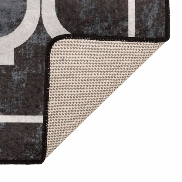 vidaXL Preproga pralna črna in bela 160x230 cm protizdrsna