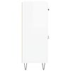 vidaXL Komoda visok sijaj bela 69,5x34x90 cm inženirski les