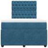 vidaXL Box spring postelja z vzmetnico modra 120x200 cm žamet