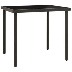 vidaXL Vrtna jedilna miza antracitna 80x80x72 cm steklo in jeklo