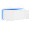 vidaXL Stenska TV omarica z LED lučkami bela 80x35x31 cm