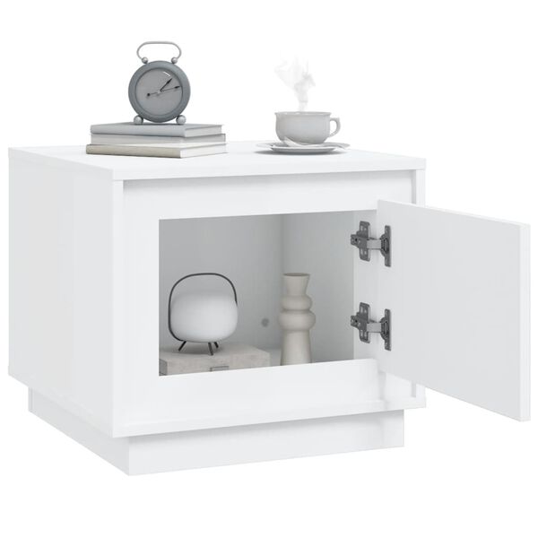 vidaXL Klubska mizica bela 51x50x44 cm inženirski les