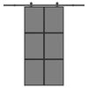 vidaXL Drsna vrata z opremo 102,5x205 cm kaljeno steklo in aluminij