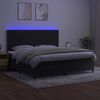 vidaXL Box spring postelja z vzmetnico LED črna 200x200 cm žamet