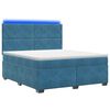 vidaXL Postelja boxspring z vzmetnico Modra 160 x 200 cm Žamet