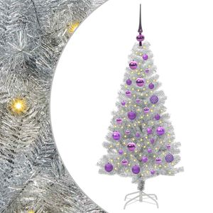 vidaXL Božično drevo srebrna 120 cm PET
