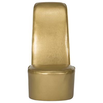 vidaXL Stol v obliki visoke pete zlato umetno usnje