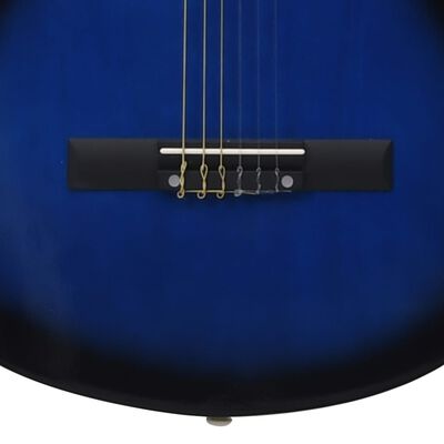 vidaXL Klasična kitara za začetnike 12-delni komplet modra 4/4 39"