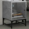 vidaXL Nočna omarica s steklenimi vrati 2 kosa beton. siva 35x37x50 cm