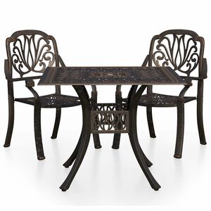 vidaXL Bistro garnitura 3-delna liti aluminij bronasta