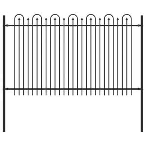 vidaXL Spike Lok Ograja Črna 200 x 130 cm Pra&scaron;no lakirano jeklo