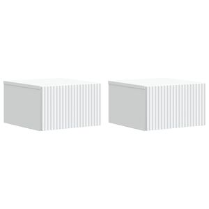vidaXL Stenski nočni omarici s predalom 2 pcs Bela 33 x 34,5 x 20 cm