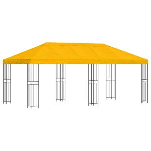 vidaXL Vrtna paviljon 6 x 3 m Rumena Poliester in jeklo 190 gsm