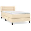 vidaXL Box spring postelja z vzmetnico krem 90x200 cm blago