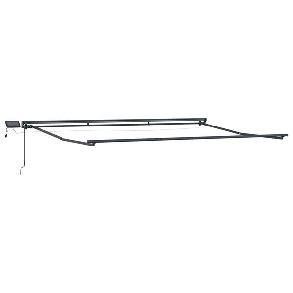 vidaXL Ročno senčilo s LED-ji Antracit 4 &times; 3 m Aluminij