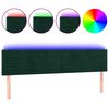 vidaXL LED posteljno vzglavje temno zeleno 180x5x78/88 cm žamet