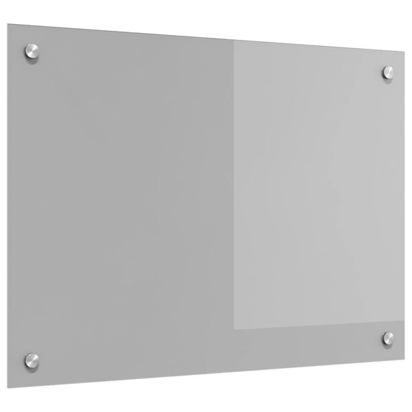 vidaXL Zaščita za kuhinjo Svetlo siva 70 x 50 x 0,6 cm kaljeno steklo