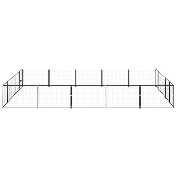 vidaXL Pasji boks črn 25 m&sup2; jeklo