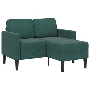 vidaXL 2-sedežni kavč z leži&scaron;čem v obliki črke L temno zelena 125 cm