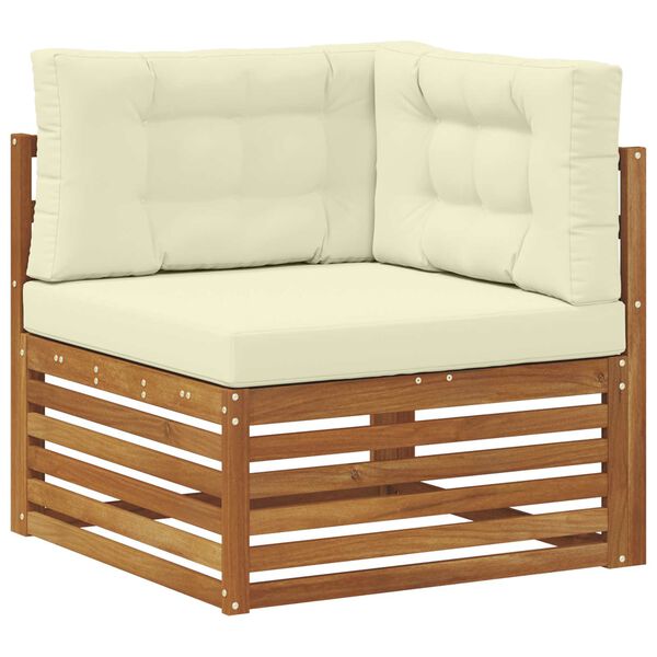 vidaXL Zunanja garnitura za sedenje z blazino 4 pcs Naravna in smetana