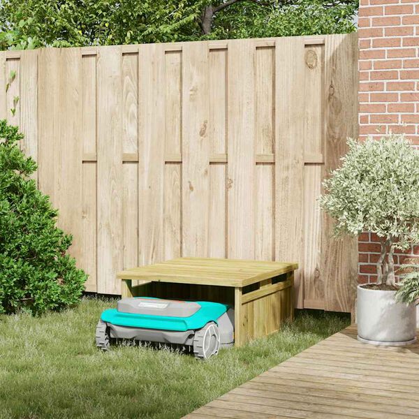 vidaXL Garaža za robotsko kosilnico Rjava 73.5 x 81.5 x 38.5 cm