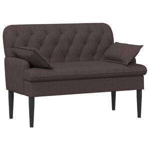 vidaXL Dvojnica s gumbi Temno rjava 111 x 68 x 80 cm Blago
