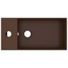 vidaXL Kopalniški umivalnik z luknjo keramičen temno rjav