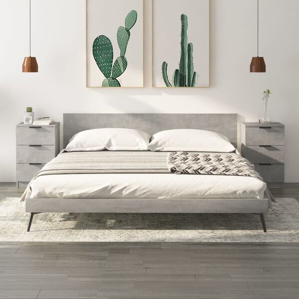 vidaXL Nočna omarica 2 kosa betonsko siva 40x36x65 cm