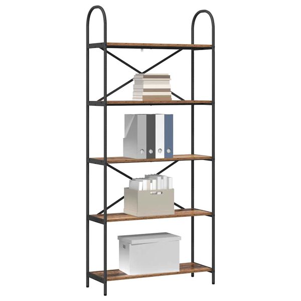 vidaXL Knjižna polica Star les 80 x 30 x 183 cm Konstruiran les