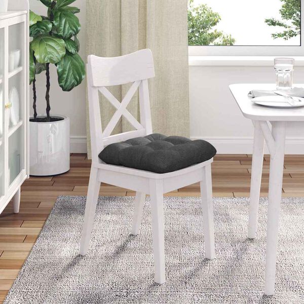 vidaXL Sedežne blazine 4 pcs Temno siva 40 x 40 cm Žametna tkanina