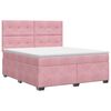 vidaXL Postelja boxspring z vzmetnico Roza 160 x 200 cm Žamet