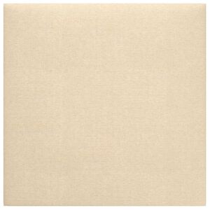 vidaXL Stenska glavna postelja 12 kos 30 x 30 cm krema blago