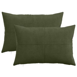 vidaXL Prevleka za blazino 2 pcs ALMELO Zelena 30 x 50 cm korduroy