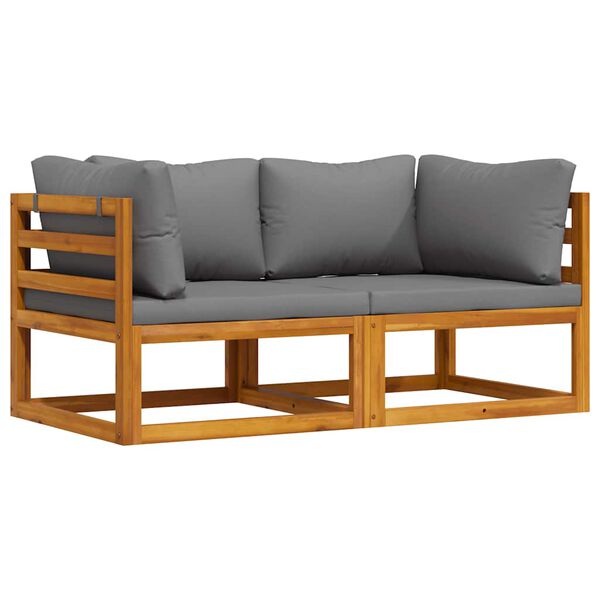 vidaXL Sekcijska kotna zofa 2 kosa z blazinami temno siva