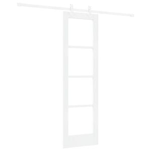 vidaXL Drsna vrata Bela 61 x 198,5 cm Trden borov les in steklo