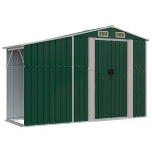 vidaXL Vrtna lopa zelena 277x93x179 cm pocinkano jeklo