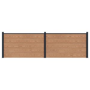 vidaXL Plo&scaron;ča ograje 2 pcs WPC in aluminij Rjava