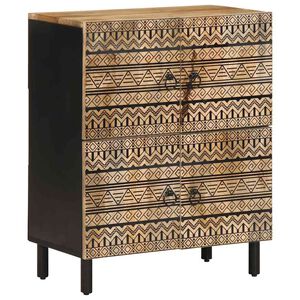 vidaXL Komoda 60x33,5x75 cm trden robusten mangov les in kovina