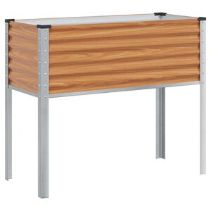 vidaXL Vrtni lonček Svetlo rjava 100 x 45 x 90 cm Cinkana jeklena