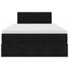 vidaXL Otomanska postelja z vzmetnico & LEDs črna 120x190cm žamet