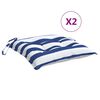 vidaXL Blazina za stol 2 kosa modre in bele črte 40x40x7 cm blago