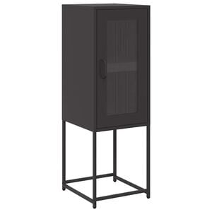 vidaXL Komoda črna 36x39x107 cm hladno valjano jeklo