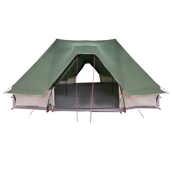 vidaXL Družinski tipi šotor s streho Zelena 680 x 430 x 270 cm
