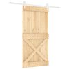 vidaXL Drsna vrata Naravna in bela 100 x 210 cm Masiven borov les