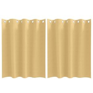 vidaXL Zavese za zatemnitev z obroči 2 kos Bež 140 x 140 cm Poliester
