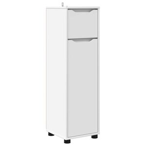 vidaXL Kopalni&scaron;ka omarica Bela 30,5 x 30 x 101 cm Konstruiran les