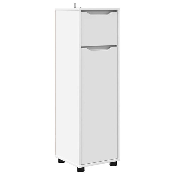 vidaXL Kopalni&scaron;ka omarica Bela 30,5 x 30 x 101 cm Konstruiran les