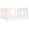 vidaXL Pasja postelja bela 55,5x45,5x28 cm trdna borovina