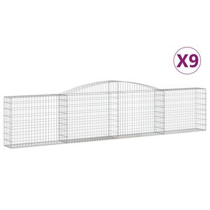 vidaXL Obokane gabion ko&scaron;are 9 kosov 400x30x80/100 cm cinkano železo