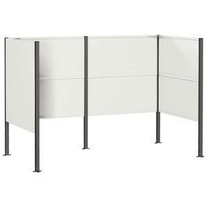vidaXL Zaslon za smetnjak 167 x 85 x 113 cm Jeklo Bela